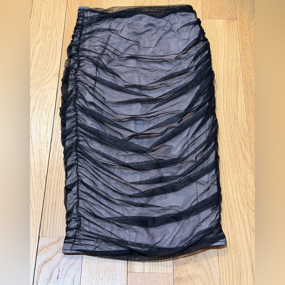 House Of Cb Leonela Skirt Ruched Mesh Small - Picture 5 of 7